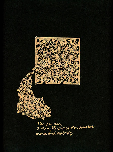 The paradox: 2 thoughts escape the crowded mind and multiply.