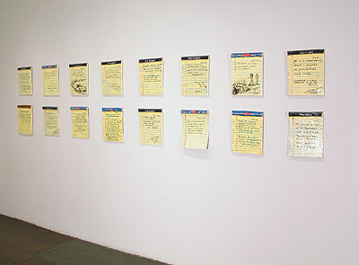 Installation view of Doctor's Notes, 2004-05