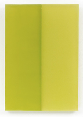 Laminae, behind faux velvet: Chartreuse