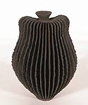 Ursula Morley Price, Brown Dumpy Bottle Form, Brown Crackle Matte Glaze