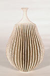 Ursula Morley Price, Smallish White Bottle Form, White Crackle Matte Glaze