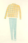 Julie Allen, Peach Plaid with Turquoise Stirrup Pants