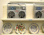 Jean Lowe, shelf 5, top, Boomboxes