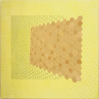 Hexagon Intersection (Tan on Yellow)